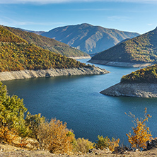 Autumn  view of Meander of Vacha (Antonivanovtsy) Reservoir, Rhodopes Mountain, Bulgaria