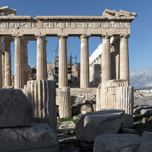 Amazing view of The Parthenon in the Acropolis of Athens, Attica, Greece