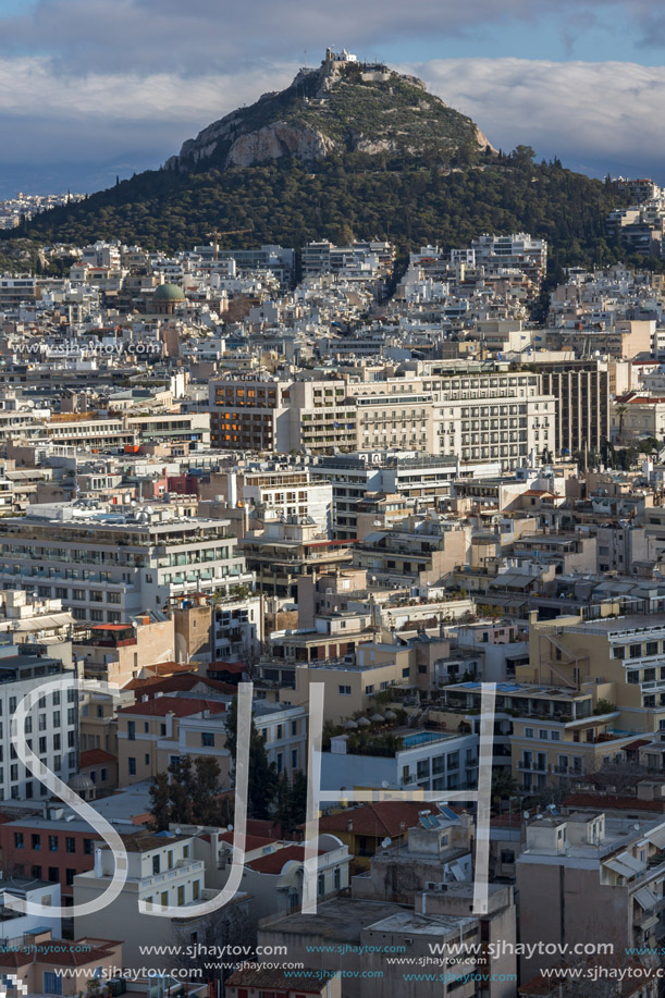 Amazing panorama from Acropolis to city of Athens, Attica, Greece