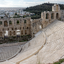 Ruins of Odeon of Herodes Atticus in the Acropolis of Athens, Attica, Greece