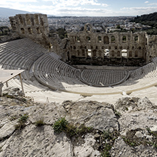 Ruins of Odeon of Herodes Atticus in the Acropolis of Athens, Attica, Greece