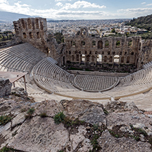 Ruins of Odeon of Herodes Atticus in the Acropolis of Athens, Attica, Greece