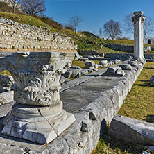 Panoramic view of archeological area of ancient Philippi, Eastern Macedonia and Thrace, Greece