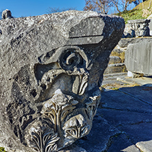 Panoramic view of archeological area of ancient Philippi, Eastern Macedonia and Thrace, Greece