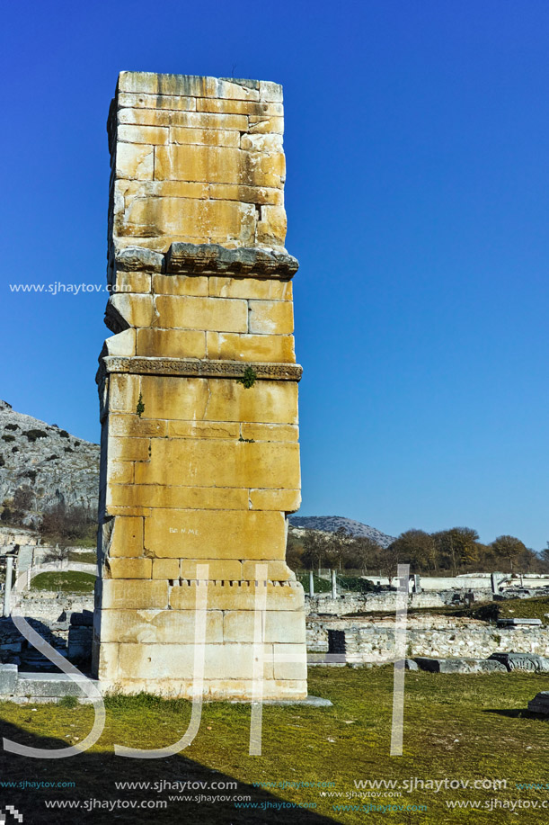 Basilica in the archeological area of ancient Philippi, Eastern Macedonia and Thrace, Greece