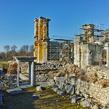 Basilica in the archeological area of ancient Philippi, Eastern Macedonia and Thrace, Greece