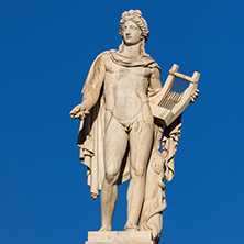Apollo statue in front of Academy of Athens, Attica, Greece