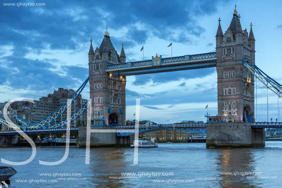 LONDON, ENGLAND - JUNE 15 2016: Tower Bridge in London in the late afternoon, England, Great Britain
