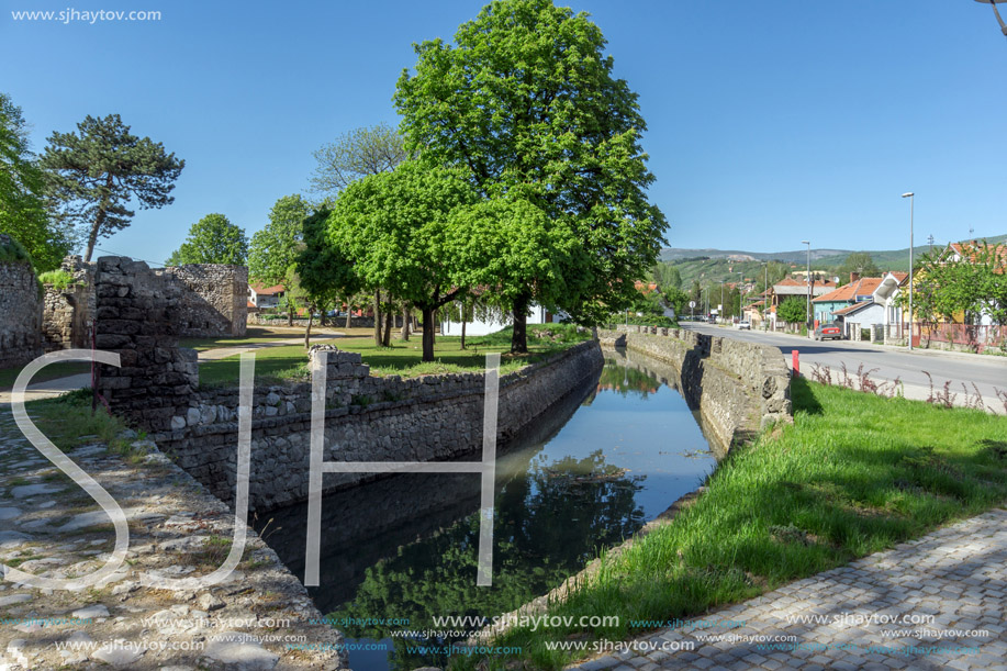 Amazing view of Nisava river passing through the town of Pirot, Republic of Serbia