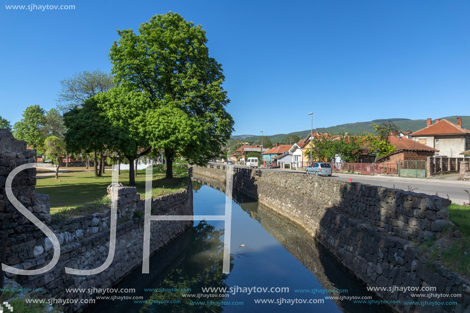 Amazing view of Nisava river passing through the town of Pirot, Republic of Serbia