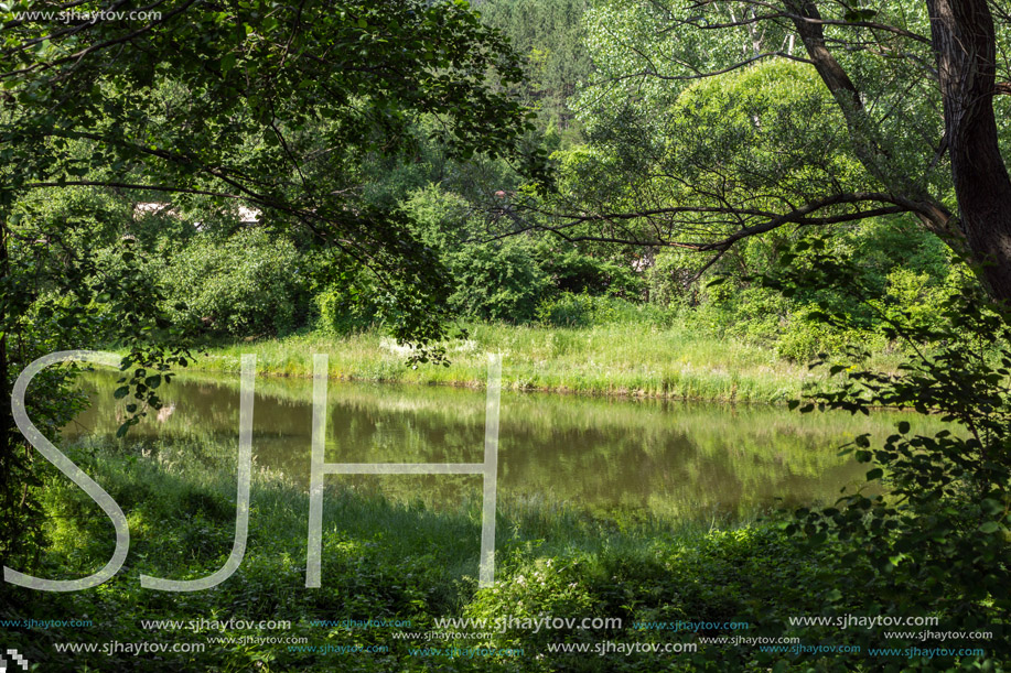 Amazing Summer Landscape of Pancharevo lake, Sofia city Region, Bulgaria