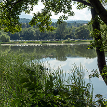 Amazing Summer Landscape of Pancharevo lake, Sofia city Region, Bulgaria