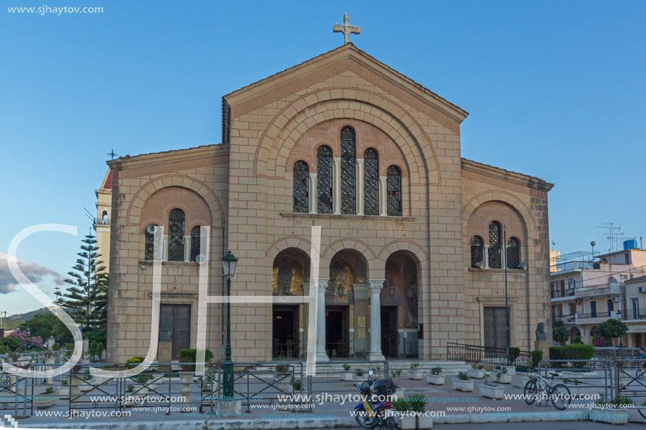 Amazing view of Cathedral of Saint Dionysios in Zakynthos City, Greece
