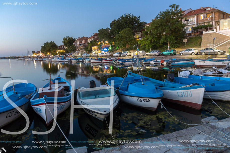 SOZOPOL, BULGARIA - JULY 11, 2016: Amazing Sunset at the port of Sozopol, Burgas Region, Bulgaria