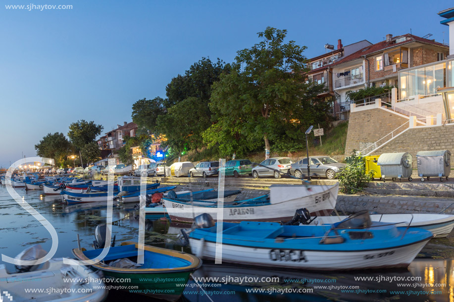 SOZOPOL, BULGARIA - JULY 11, 2016: Amazing Sunset at the port of Sozopol, Burgas Region, Bulgaria