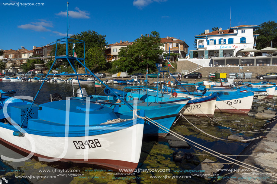SOZOPOL, BULGARIA - JULY 12, 2016: Amazing Panorama of port of town of Sozopol, Burgas Region, Bulgaria