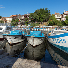 SOZOPOL, BULGARIA - JULY 12, 2016: Amazing Panorama of port of town of Sozopol, Burgas Region, Bulgaria