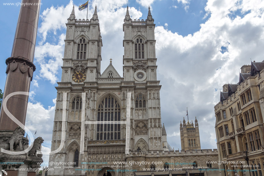 LONDON, ENGLAND - JUNE 15 2016: Bell tower of  Church of St. Peter at Westminster, London, England, Great Britain