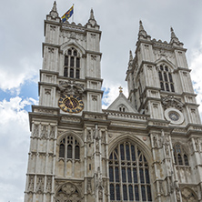 LONDON, ENGLAND - JUNE 15 2016: Bell tower of  Church of St. Peter at Westminster, London, England, Great Britain