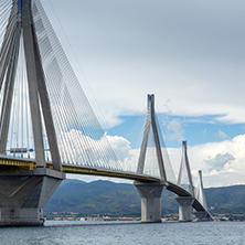 Amazing view of The cable bridge between Rio and Antirrio, Patra, Western Greece
