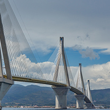 Amazing view of The cable bridge between Rio and Antirrio, Patra, Western Greece