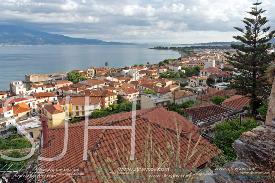 Amazing Panoramic view of Nafpaktos town, Western Greece