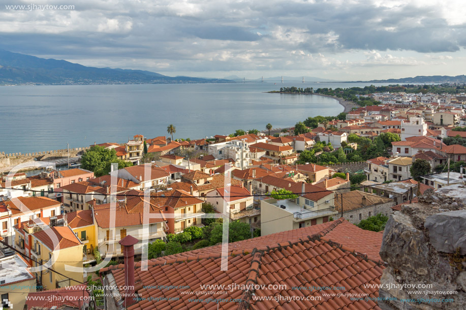 Amazing Panoramic view of Nafpaktos town, Western Greece