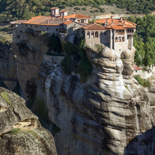 Outside view of Holy Monastery of Varlaam in Meteora, Thessaly, Greece