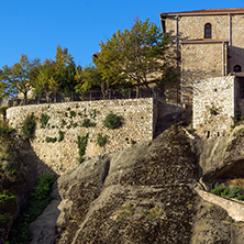 Amazing view of Holy Monastery of Great Meteoron in Meteora, Thessaly, Greece