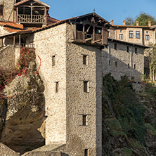 Amazing view of Holy Monastery of Great Meteoron in Meteora, Thessaly, Greece