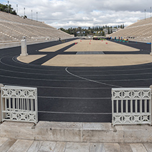 Panorama of Panathenaic stadium or kallimarmaro in Athens,  Attica, Greece