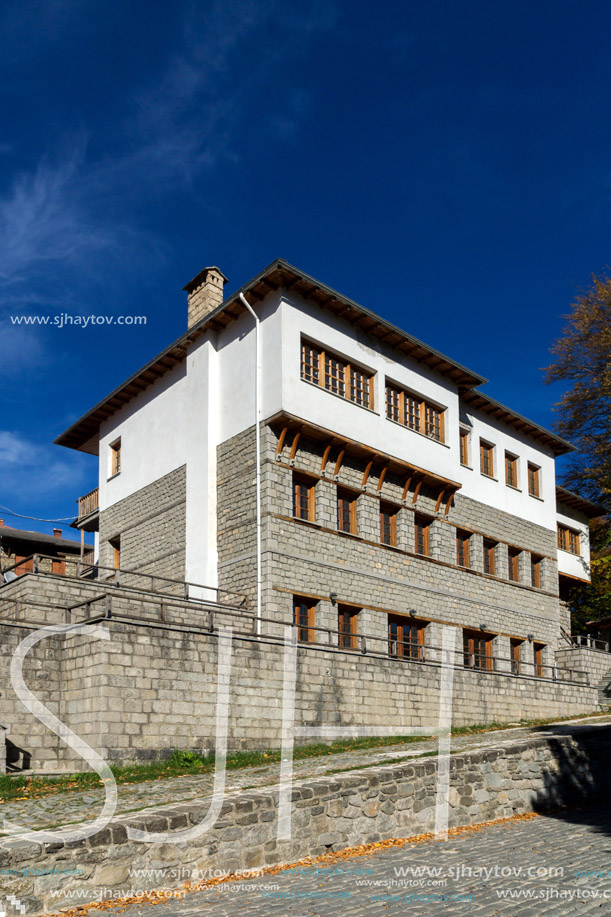 METSOVO, EPIRUS, GREECE - OCTOBER 19 2013: Panoramic view of village of Metsovo near city of Ioannina, Epirus Region, Greece