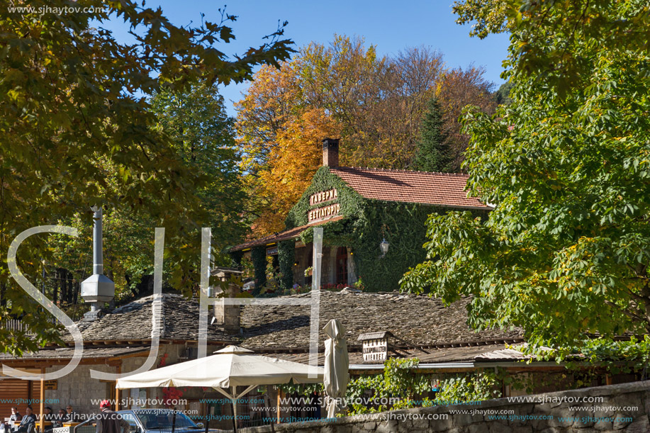 METSOVO, EPIRUS, GREECE - OCTOBER 19 2013: Panoramic view of village of Metsovo near city of Ioannina, Epirus Region, Greece