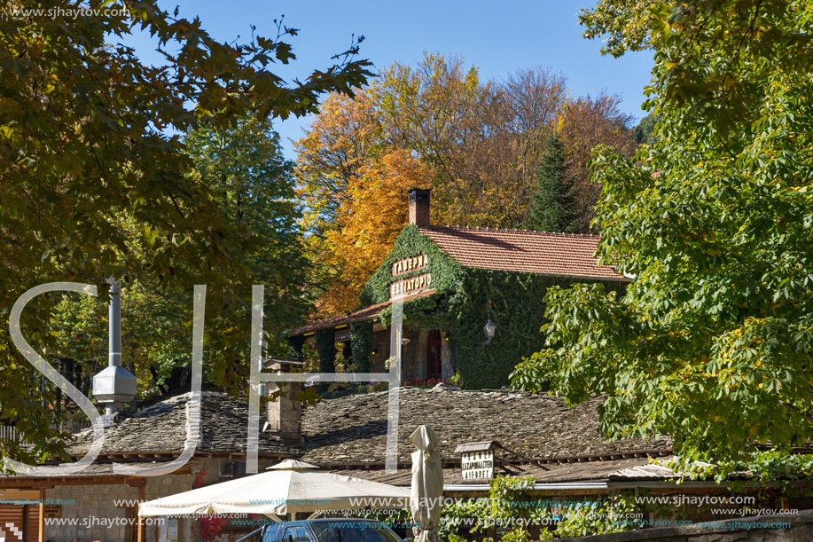 METSOVO, EPIRUS, GREECE - OCTOBER 19 2013: Panoramic view of village of Metsovo near city of Ioannina, Epirus Region, Greece