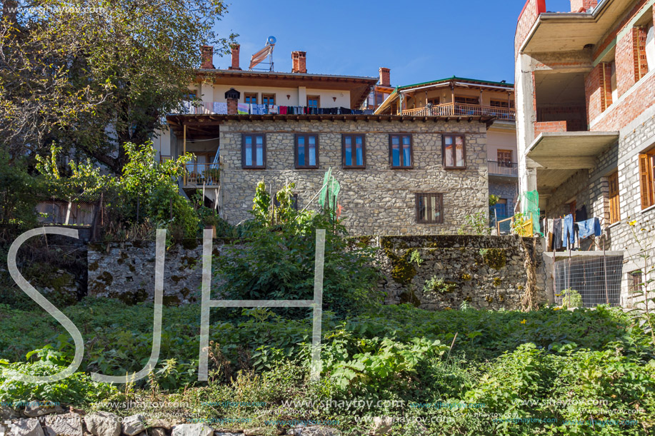 METSOVO, EPIRUS, GREECE - OCTOBER 19 2013: Panoramic view of village of Metsovo near city of Ioannina, Epirus Region, Greece