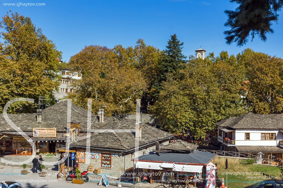 METSOVO, EPIRUS, GREECE - OCTOBER 19 2013: Panoramic view of village of Metsovo near city of Ioannina, Epirus Region, Greece