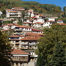 METSOVO, EPIRUS, GREECE - OCTOBER 19 2013: Panoramic view of village of Metsovo near city of Ioannina, Epirus Region, Greece