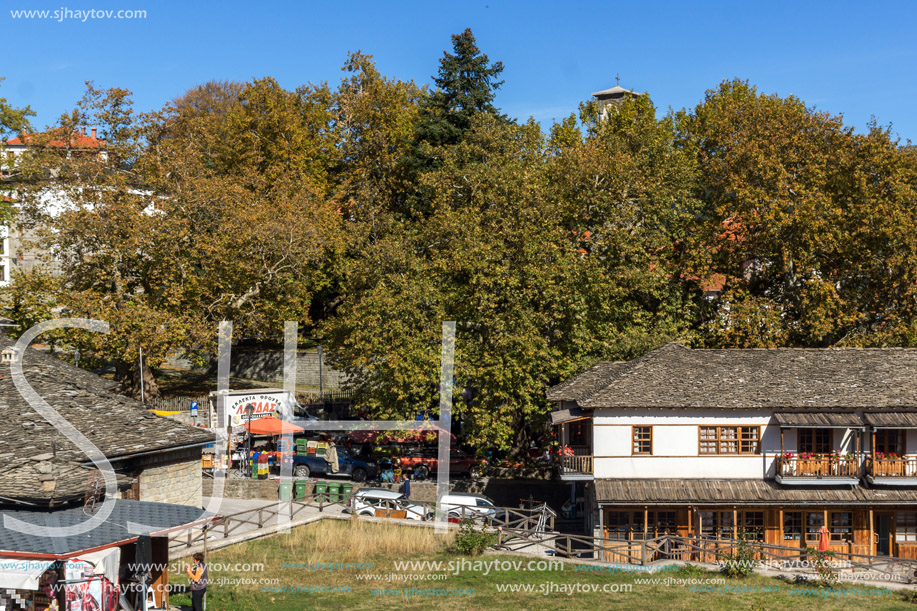 METSOVO, EPIRUS, GREECE - OCTOBER 19 2013: Panoramic view of village of Metsovo near city of Ioannina, Epirus Region, Greece