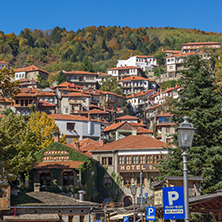 METSOVO, EPIRUS, GREECE - OCTOBER 19 2013: Panoramic view of village of Metsovo near city of Ioannina, Epirus Region, Greece