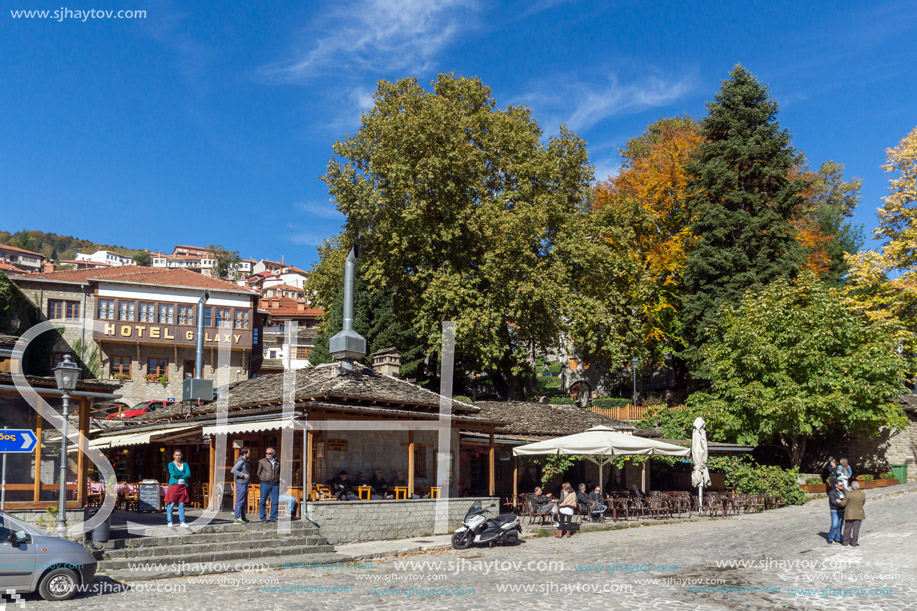 METSOVO, EPIRUS, GREECE - OCTOBER 19 2013: Panoramic view of village of Metsovo near city of Ioannina, Epirus Region, Greece