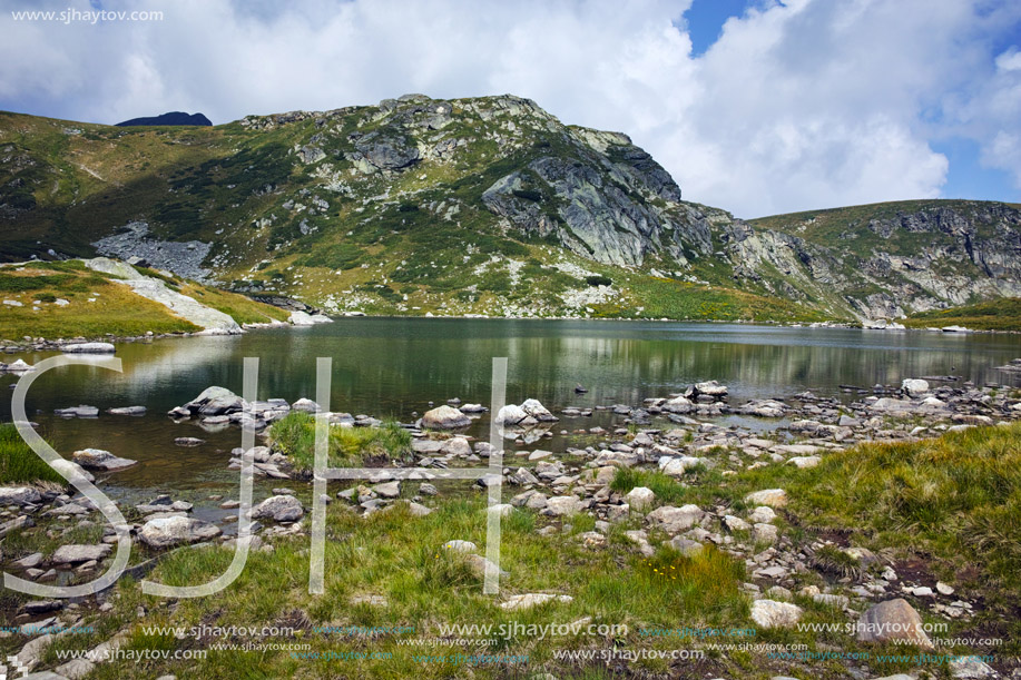 Amazing view of The Trefoil lake, Rila Mountain, The Seven Rila Lakes, Bulgaria