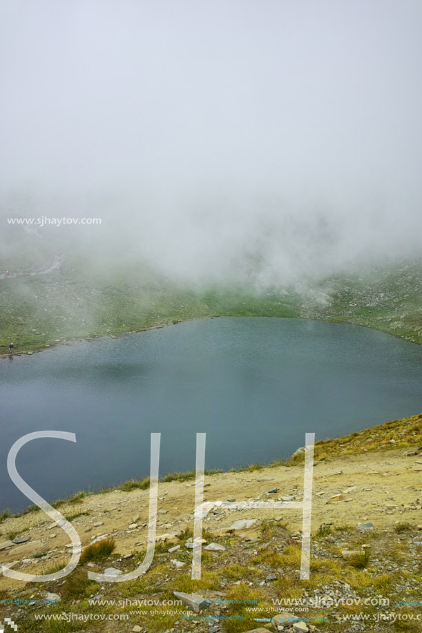 Fog over The Eye lake, The Seven Rila Lakes, Bulgaria