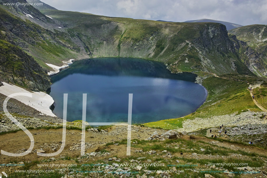 Amazing Landscape of The Eye lake, The Seven Rila Lakes, Bulgaria
