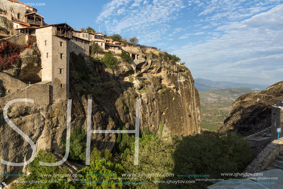 Amazing panorama of Holy Monastery of Great Meteoron in Meteora, Thessaly, Greece