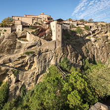 Amazing panorama of Holy Monastery of Great Meteoron in Meteora, Thessaly, Greece