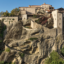 Amazing panorama of Holy Monastery of Great Meteoron in Meteora, Thessaly, Greece