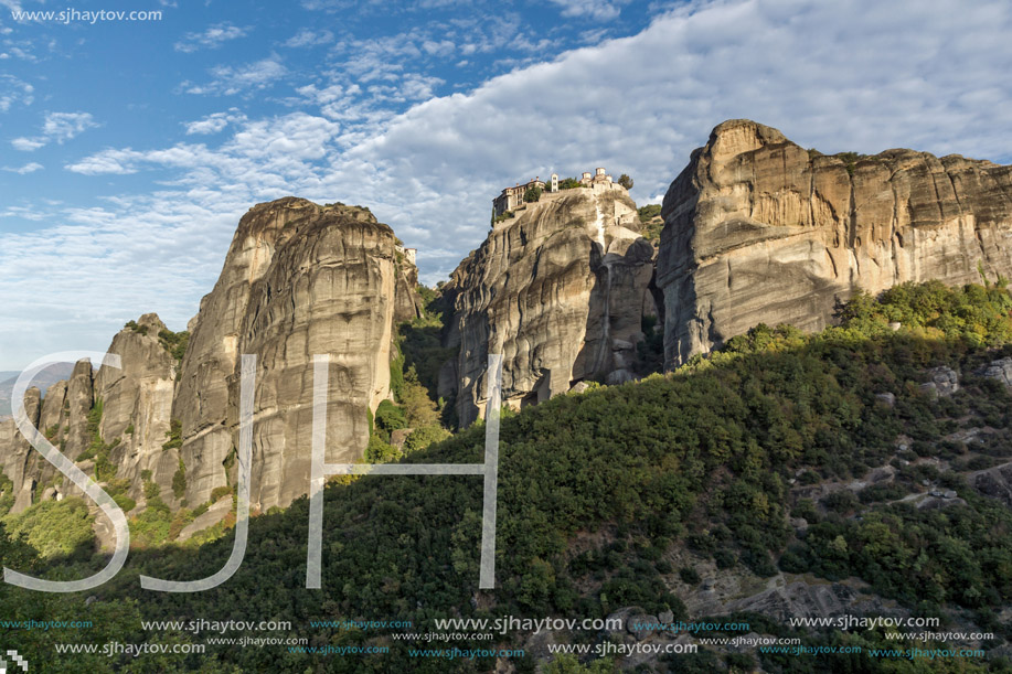 Amazing Panorama of  Holy Monastery of Varlaam in Meteora, Thessaly, Greece