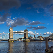 LONDON, ENGLAND - JUNE 15 2016: Sunset view of Tower Bridge in London, England, Great Britain