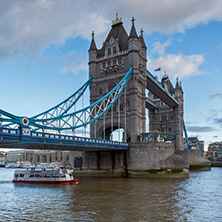 LONDON, ENGLAND - JUNE 15 2016: Sunset view of Tower Bridge in London, England, Great Britain