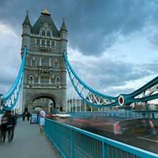 LONDON, ENGLAND - JUNE 15 2016: Sunset view of Tower Bridge in London, England, Great Britain